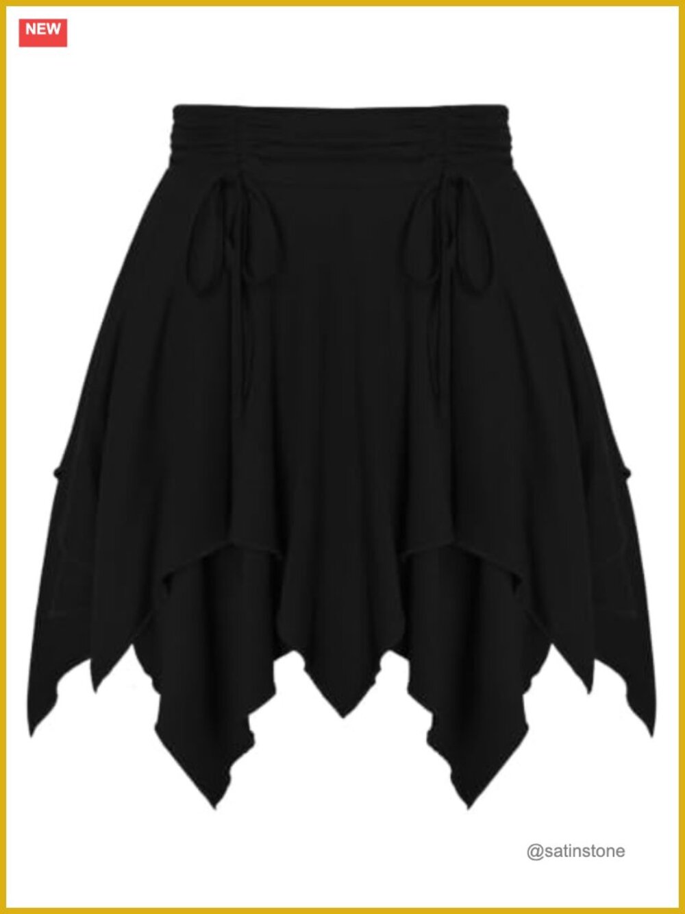 Renaissance Pirate Skirt Asymmetrical Mini High Waist Drawstring